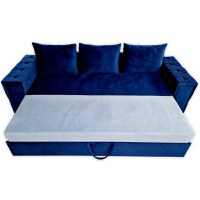 Canapea Extensibila Gloria, 245x85x85cm, 3 locuri, Velutto 11 Blue, Glasspandoor - 6