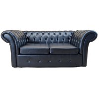 Canapea Fixa Chesterfield, 200x100x75cm, 2 locuri, Cayenne 1114 Black, Glasspandoor - 2