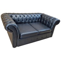 Canapea Fixa Chesterfield, 200x100x75cm, 2 locuri, Cayenne 1114 Black, Glasspandoor - 3