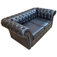 Canapea Fixa Chesterfield, 200x100x75cm, 2 locuri, Cayenne 1114 Black, Glasspandoor - 1