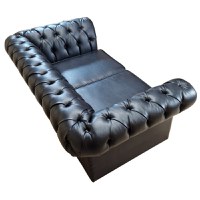 Canapea Fixa Chesterfield, 200x100x75cm, 2 locuri, Cayenne 1114 Black, Glasspandoor - 7