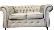 Canapea Fixa Chesterfield, 200x100x75cm, 2 locuri, Velutto 02 Beige, Glasspandoor