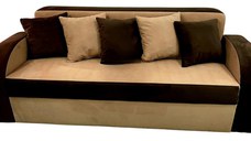 Canapea Fixa Ruba, 3 locuri, 195x83x85cm, Amore 25 Beige & 84 Dark Brown, Glasspandoor