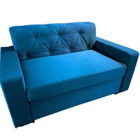 Canapea Fixa Tito, 2 locuri, 155x83x85cm, Luna V-14 Blue, Glasspandoor - 1