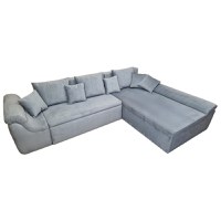 Colțar Extensibil Umberto, 310x205x80cm, 6 locuri, Velutto 16 Grey , în formă de "L", dreapta, Glasspandoor - 1