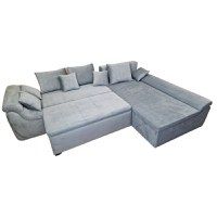 Colțar Extensibil Umberto, 310x205x80cm, 6 locuri, Velutto 16 Grey , în formă de "L", dreapta, Glasspandoor - 6