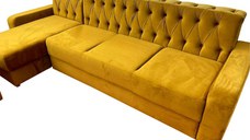 Colțar Fix Little Chester, 200x180x75cm, 5 locuri, Velutto 08 Mustard, în formă de 