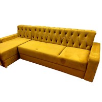 Colțar Fix Little Chester, 200x180x75cm, 5 locuri, Velutto 08 Mustard, în formă de "L", stanga, Glasspandoor - 2