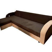 Colțar Fix Ruba, 200x180x75cm, 5 locuri, Amore 25 Beige & 84 Dark Brown, în formă de "L", stanga, Glasspandoor - 1