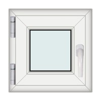 Fereastra 50x50cm, 1 canat, alb, stanga si rabatare, Klass, 7cm, 6 camere, 2 garnituri - 1