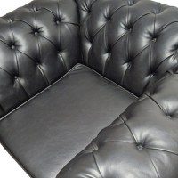 Fotoliu Chesterfield, 100x100x75cm, Cayenne 1114 Black, Glasspandoor - 4