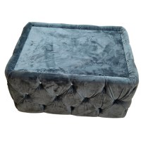 Masuta Chesterfield, 80x60x30cm, Luna V-19 Antracith, Glasspandoor - 3