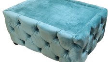 Masuta Chesterfield, 80x60x30cm, Velutto 13 Mint, Glasspandoor