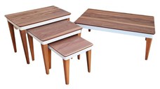 Set 4 masute Naturen, Brown Wood, Glasspandoor