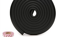 Banda protectie subtire extra lunga 5 m cu 8 coltare incluse, 2.3x0.9x500 cm, Negru