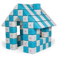 Blocuri JOY Magnetice de construit, JollyHeap, 150 cuburi, Alb Fildes-Bleu - 1