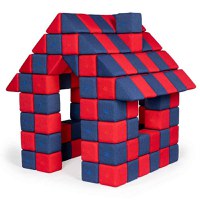 Blocuri JOY Magnetice de construit, JollyHeap, 150 cuburi, Rosu-Albastru - 1