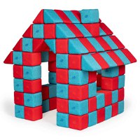 Blocuri JOY Magnetice de construit, JollyHeap, 150 cuburi, Rosu-Bleu - 1