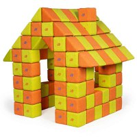 Blocuri JOY Magnetice de construit, JollyHeap, 150 cuburi, Verde-Portocaliu - 1