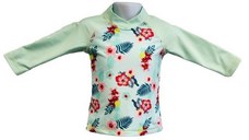 Bluza Copii Maneca Lunga, Anti-Iritatii, Protectie Soare UPF50+, Floral Mint, Marimea 8