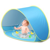 Cort de plaja, Empria, cu protectie UV pentru bebelusi si copii, cu piscina, vacanta vara, 117x79x70 cm - 1