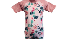 Costume de Baie Inot pentru bebelusi si copii, Protectie Soare UPF50+, Floral Pink, Marimea 6