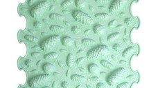 Covoras ortopedic pentru masaj, 1 piesa, textura rigida, model Pinecones, Verde pal