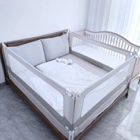 PACHET: 3 Bariere protectie pat copii, cu siguranta dubla, pat de 150x200 cm - 1