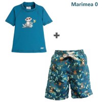 PACHET: BERMUDE + TRICOU, Petrol Jungle, Marimea 0 - 1