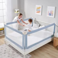 PACHET ECONOMIC: 3 Protectii laterale pat, inaltime 70-90 cm, pat de 180x200 cm, Bleu - 1