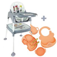 PACHET: Scaun Multifunctional 3 in 1 Aviator + Set Diversificare Premium Elefant Portocaliu - 1