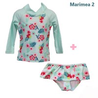 PACHET: SLIP + BLUZA, BANZ - Floral Mint, Marimea 2 - 1