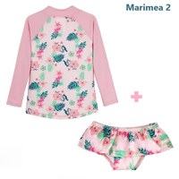 PACHET: SLIP + BLUZA, Floral Pink, Marimea 2 - 1