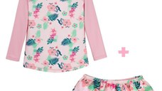 PACHET: SLIP + BLUZA, Floral Pink, Marimea 2