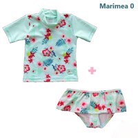 PACHET: SLIP + TRICOU, Floral Mint, Marimea 0 - 1