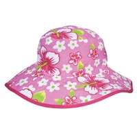 Palarie Bebelusi Reversibila, Protectie Soare UPF50+, Floral Pink, 0 - 2 ani - 1