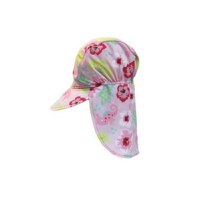 Sapca protectie soare cu protectie gat, Floral Pink, Marimea S - 1