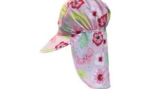 Sapca protectie soare cu protectie gat, Floral Pink, Marimea S