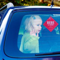 Semn bebe la bord, sticker cu ventuza, atentionare baby on board, siguranta auto, Empria, Rosu - 1