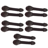 Set 10 sigurante flexibile textile pentru usi si sertare, Empria, 20 cm, Negru - 1