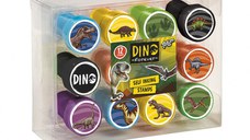 Set 12 stampile cu dinozauri cu tus propriu