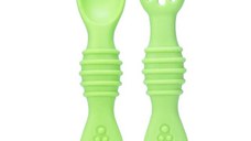 Set 2 pre-lingurite diversificare bebelusi, Faza 1 + Faza 2, silicon alimentar, Empria, Verde