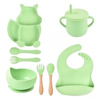 Set complet din silicon fara alergeni pentru diversificare bebe, Empria, Veverita, Diverse culori - 1