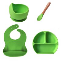 Set diversificare bebelusi, 4 piese, silicon BPA free, Empria, Verde - 1