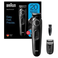 Aparat de Tuns Barba cu Buton Rotativ de Precizie, 1 Pieptene, Negru - Braun Beard Trimmer BT3222 Wet&amp;Dry, 1 pachet - 1