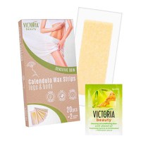 Benzi Depilatoare cu Ceara pentru Pielea Sensibila cu Galbenele Victoria Beauty Camco, 20 buc - 1