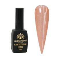 Gel UV pentru unghii, Global Fashion,Magic Extension, 12 ml, cu glitter, Nude G08 - 1