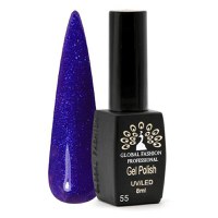 Oja semipermanenta Black Elite, Global Fashion, 8 ml, Albastru 055 - 1