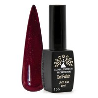 Oja semipermanenta Black Elite, Global Fashion 8 ml, Rosu 166 - 1