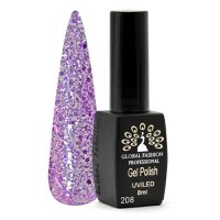 Oja semipermanenta Black Elite, Global Fashion, 8 ml, Violet 208 - 1